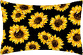Satin Pillowcase for Hair and Skin,Abstract Yellow Sunflowers Silk Pillowcase with Hidden Zipper Soft Breathable Smooth Cooling Pillow Cover 1 Pack Queen Size for Bedroom Sofa 20”x30”
