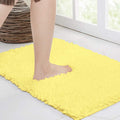 Bathroom Rug Non Slip Bath Mat (36x24 Inch Yellow) Water Absorbent Super Soft Shaggy Chenille Machine Washable Dry Extra Thick Perfect Absorbant Best Large Plush Carpet for Shower Floor