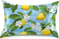 Yellow Lemon Flower Satin Pillowcase for Hair and Skin Body Pillow Covers Standard Size 20"X26" Similar to Silk Pillow Cases with Envelope Closure for Pillow