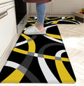 Kitchen Mats for Floor Modern Stripe kitchen rugs Black and Yellow Stripe Anti Fatigue Kitchen Mats Waterproof Floor Mats Cushioned Non-Skid Standing Mats for Kitchen, Set of 2,17.3 x 28+17.3 x 47