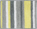 Stripz Microfiber Polyester Bath Mat, Non-Slip Shower Accent Rug for Master, Guest, and Kids' Bathroom, Entryway, 21" x 17", Gray and Yellow