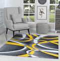 Area Rug Modern 8x10 Yellow Soft Contemporary Floor Carpet for Indoor Living Dining Room and Bedroom Area