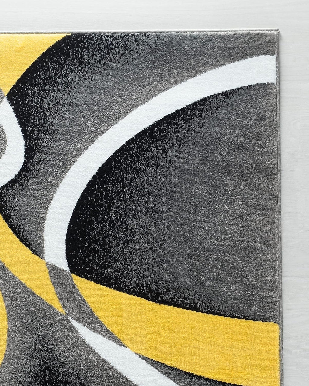 Area Rug Modern 8x10 Yellow Soft Contemporary Floor Carpet for Indoor Living Dining Room and Bedroom Area