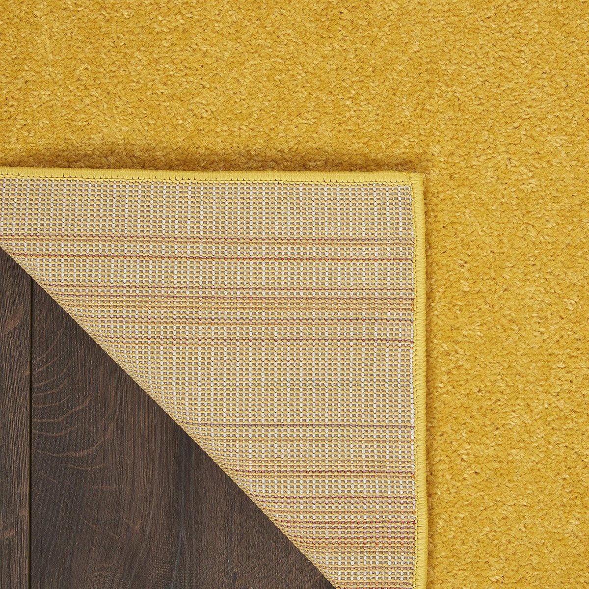 Nourison Essentials Yellow 5' x Square Area Rug - Easy Clean, Non Shedding, Bed Room, Living Room, Dining Room, Kitchen (5' x Square)