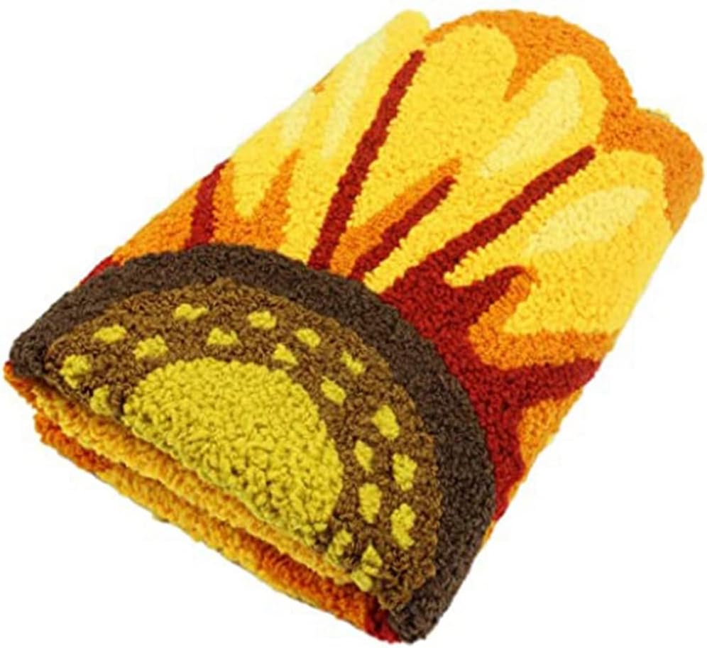Modern Fashion Sunflower Area Rug Soft and Comfortable Bedroom Kitchen Living Room Bedside Floor Mats Indoor Outdoor Carpet Non-Shedding Non Slip Doormat Home Décor (25.5" X 25.5", Yellow)