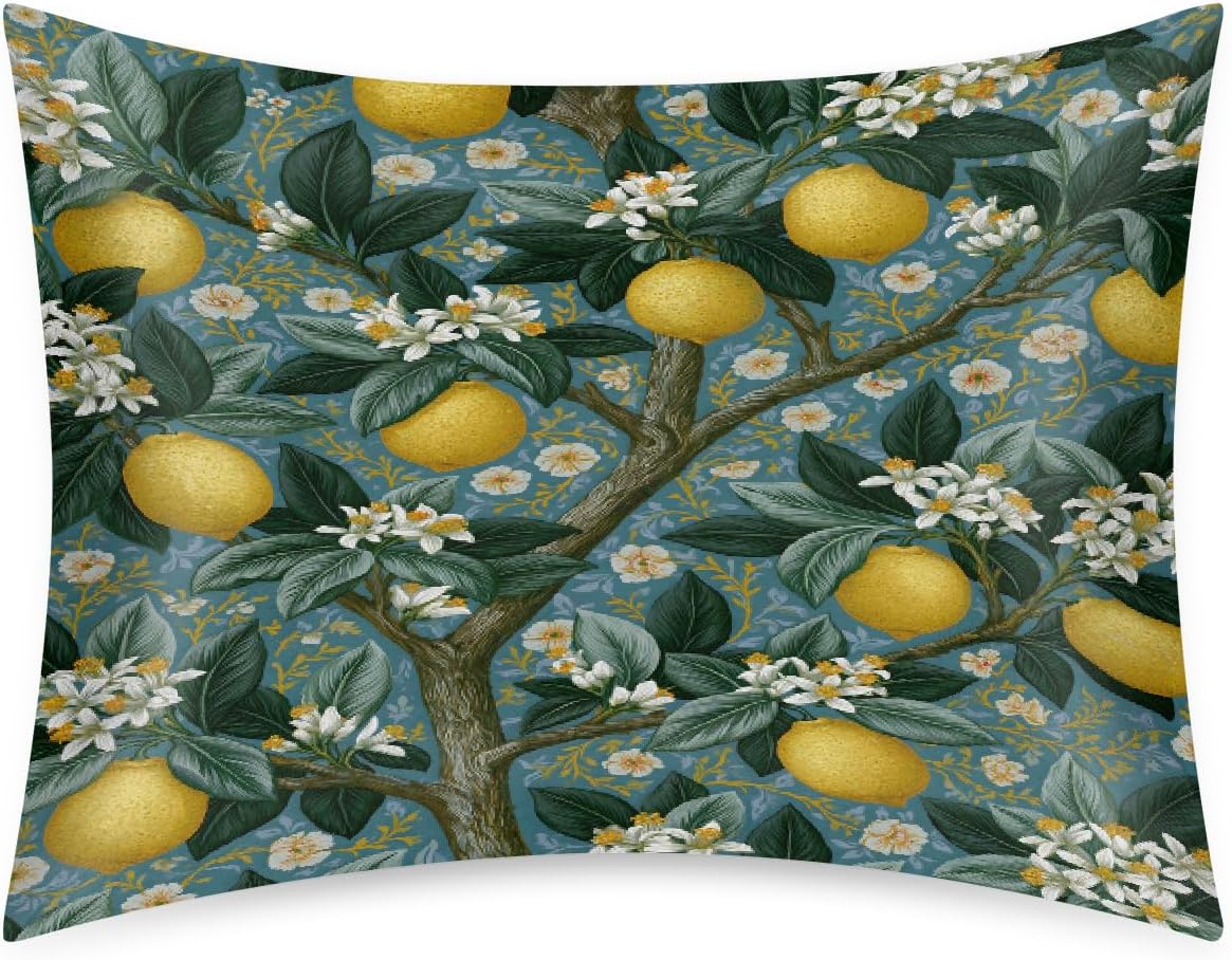 Lemon Satin Silk Pillowcase for Hair and Skin Pillow Cases Standard Size