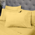 4 Piece Yellow King Sheet Set 1500 Thread Count Microfiber Yarns Premium Quality | Stitch Bedding 102" L x 105" W Flat Sheet Fitted 78" L x 80" W x 14" D Wrinkle Free Lemon Pillow Modern Home Bed