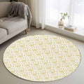 Round Area Rug 3.3ft,Yellow Christmas Winter Snowflakes Washable Circle Carpet Non-Slip Runner Accent Rugs Indoor Floor Mat for Bedroom Living Room Decor,White Background