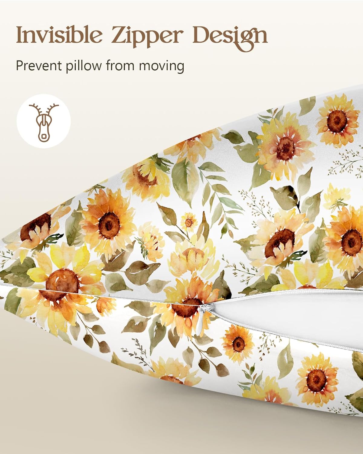 2 Pack Mulberry Silk Pillowcase for Hair and Skin - Standard Size 20 x 26 Inches with Hidden Zipper Sunflower 19 Momme Soft Sleeping Silk Pillow Case for Women, Moms