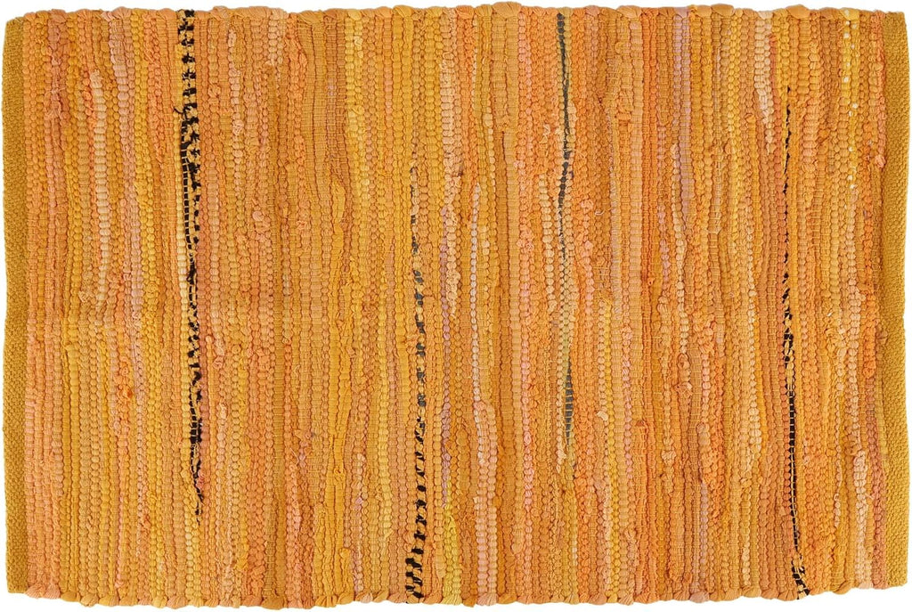 Chindi Home Collection Handwoven Multicolor Area Rag Run, 20x31.5, Mustard Yellow