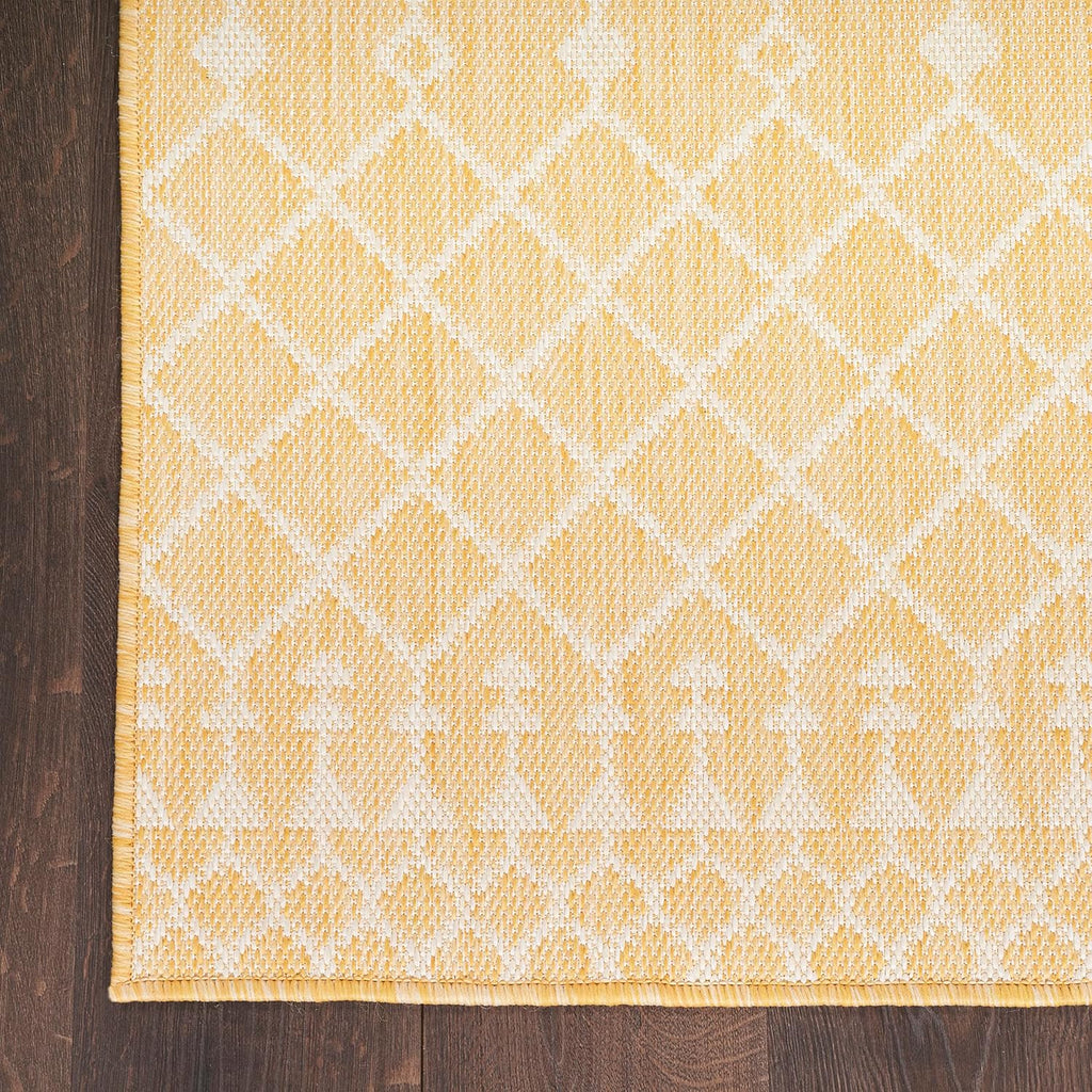 Positano Yellow 5' x 7' Area Rug - Easy Clean, Non Shedding, Bed Room, Living Room, Dining Room, Kitchen (5' x 7')