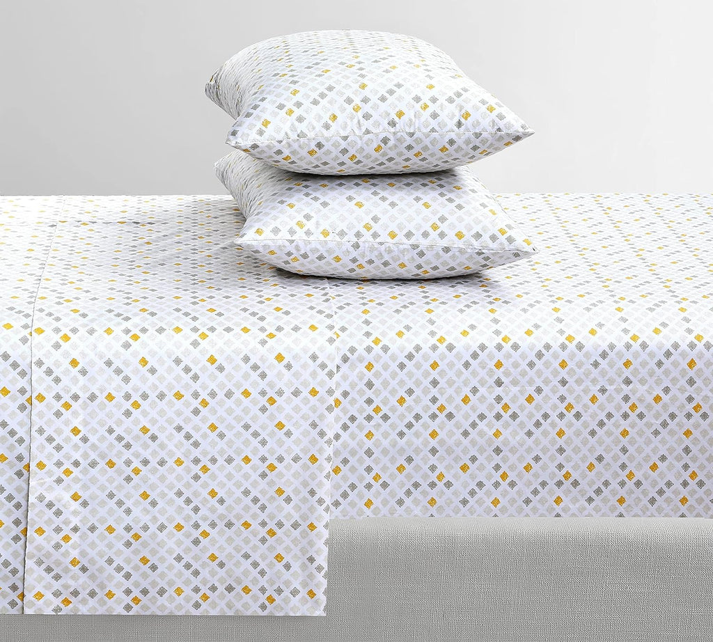 Feather & Stitch 100% Cotton Percale 300 Thread Count Full 4 Pc Sheet Set