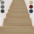 Stair Treads for Wooden Steps - Non Slip Stairs Carpet Tape Peel and Stick with Double Adhesive Tape Set of 15 Stripe- Flax Yellow
