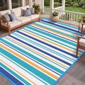 Outdoor Rug 5x8 ft, Waterproof Portable Plastic Straw Mat for Camping
