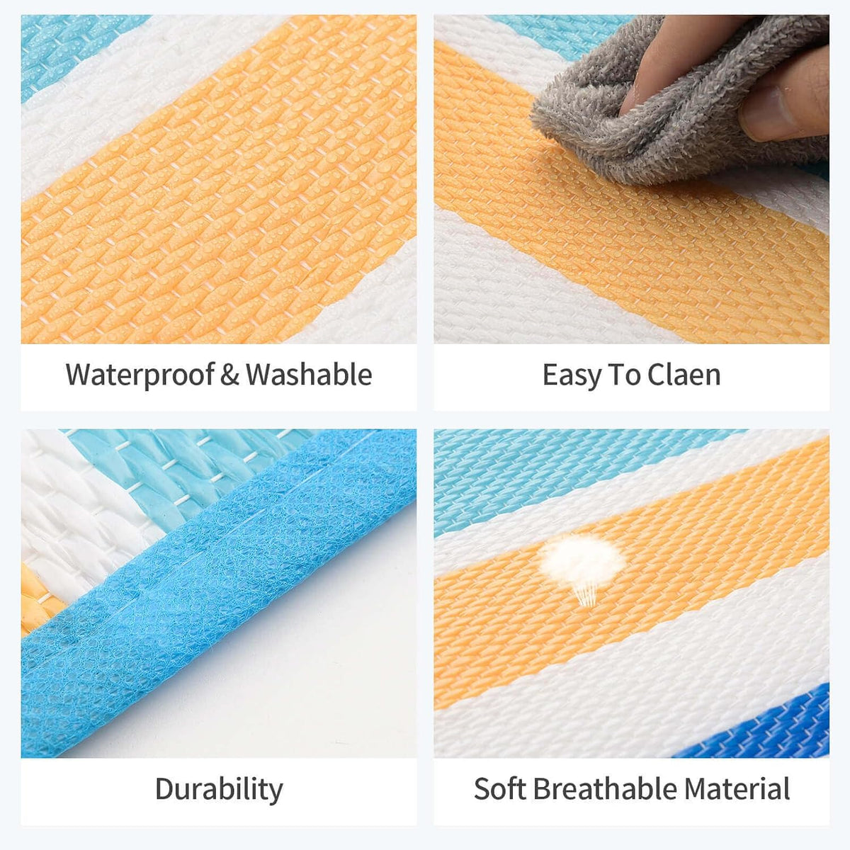 Outdoor Rug 5x8 ft, Waterproof Portable Plastic Straw Mat for Camping