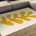Minimalist Geometric Abstract 2' x 3' Area Rug for Living Room Modern Home Decor Washable Non Slip Rugs Yellow and White Modern Carpet for Nursery