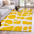 Area Rug Abstract Yellow Geometric Non-Slip Indoor Area Rug Modern Art Washable Decorative Floor Carpet for Bedroom Living Room