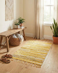 Chindi Cotton Collection Rug – 2' x 3' Yellow Flatweave Rug Perfect for Living Rooms, Large Dining Rooms, Open Floorplans