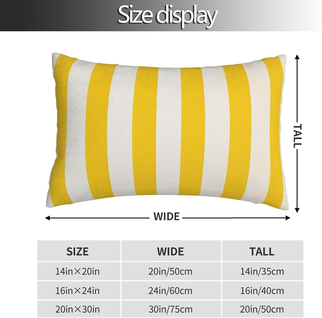 Lemon Yellow Stripes Standard Pillowcases Sets of 2, Ultra Soft Microfiber Plush Pillow Cases 20"X30" Comfort Decorative Throw Pillow Cover with Hidden Zipper for Bedroom, Sofa, Couch