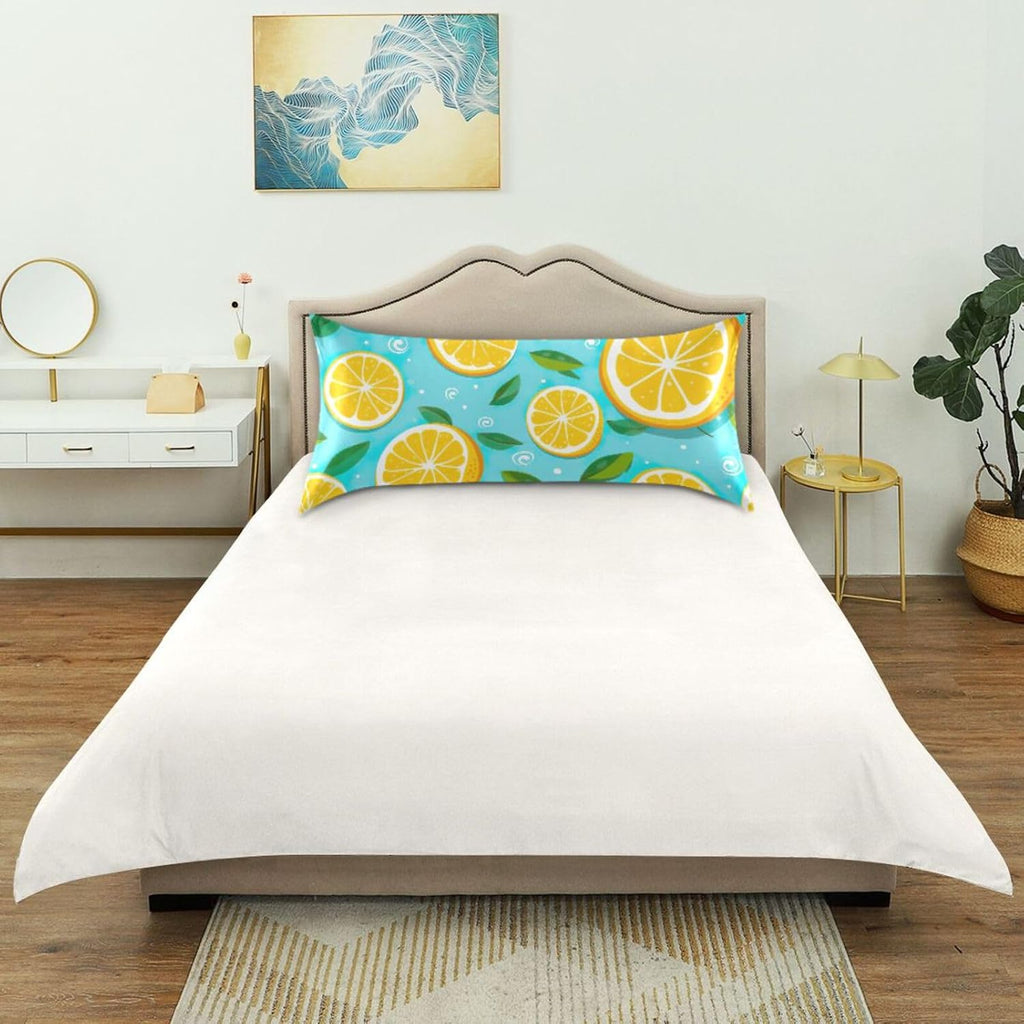 Lemons Yellow Satin Pillowcase for Hair and Skin Body Bedding Pillowcases Standard Size 20"X26" Similar to Silk Pillow Cases with Envelope Closure for Women