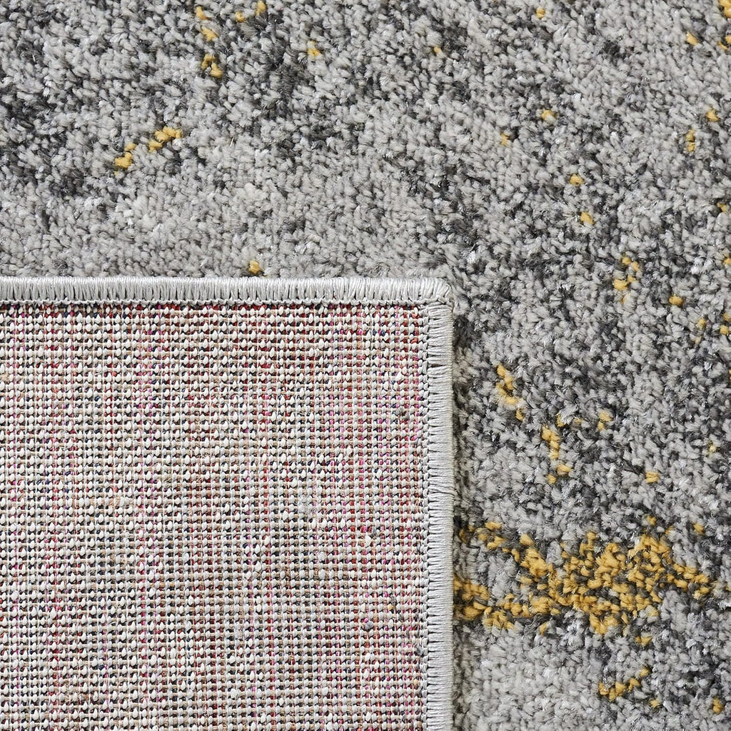 Area Rug 8x10 - Adirondack Collection - Large - Grey & Yellow, Modern Abstract Design, Non-Shedding & Easy Cleaning, Ideal for Living Room, Bedroom, Office, Dining Space (ADR134H)
