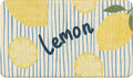 Chicimln Summer Yellow Lemon Door Mat, Lemon Citrus Fruit Non-Slip Linen Doormat Outdoor Indoor Entrance, Blue Striped Coastal Welcome Mats Rugs for Entryway Front Door Porch, 17x30 Inch