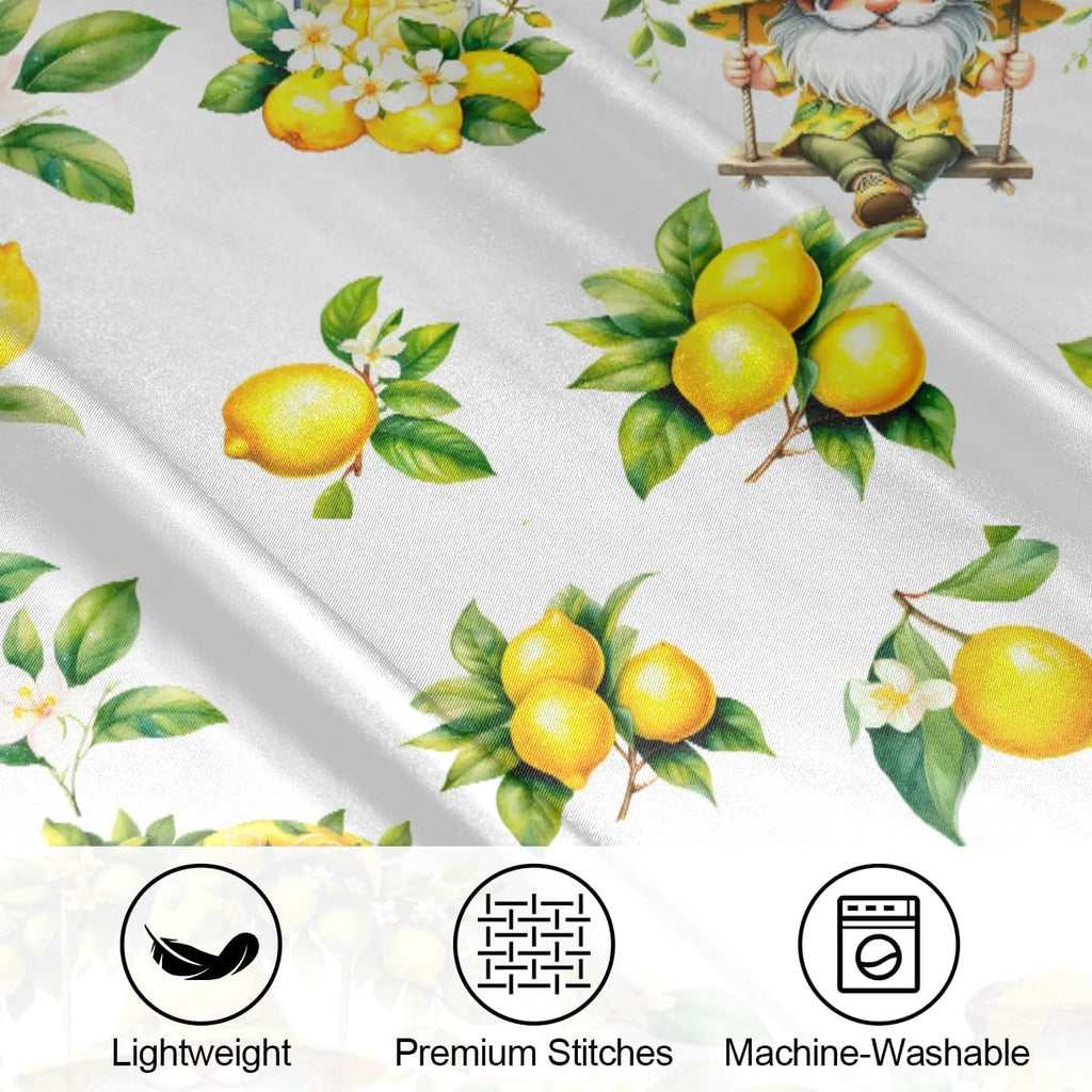 Satin Pillowcase for Hair and Skin Flower Yellow Lemon Soft Slip Cooling Pillow Covers with Hidden Zipper Queen Size Pillow Case for Bed Couch Women Men Girls Kids Boys 20x30in