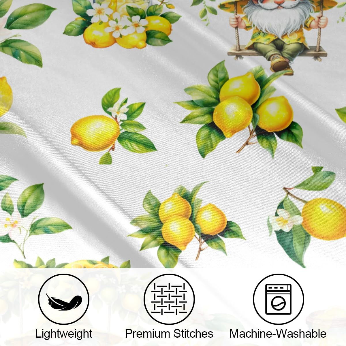 Satin Pillowcase for Hair and Skin Flower Yellow Lemon Soft Slip Cooling Pillow Covers with Hidden Zipper Queen Size Pillow Case for Bed Couch Women Men Girls Kids Boys 20x30in