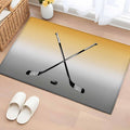 Ice Hockey Entryway Rug 2'x3', Winter Sports Yellow Grey Gradients Small Area Rug Non-Slip Front Door Mat Washable Floor Carpet for Indoor Entrance Kitchen Bathroom