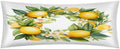 Fruit Lemon Yellow Body Pillow Covers Decorative Soft Bedding Satin Pillowcase with Zipper Closure Cooling Breathable Long Pillow Case-21"x 54"