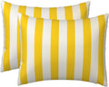 Lemon Yellow Stripes Pillow Cases Set of 2, Standard Pillowcase for Hair and Skin, Super Soft Bed Pillow Protector Covers with Hidden Zipper, 20x26 Inches Pillow Covers for Sleeping Gift
