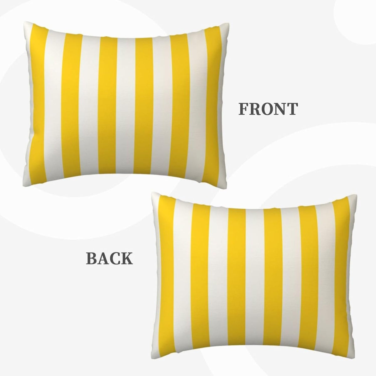 Lemon Yellow Stripes Pillow Cases Set of 2, Standard Pillowcase for Hair and Skin, Super Soft Bed Pillow Protector Covers with Hidden Zipper, 20x26 Inches Pillow Covers for Sleeping Gift