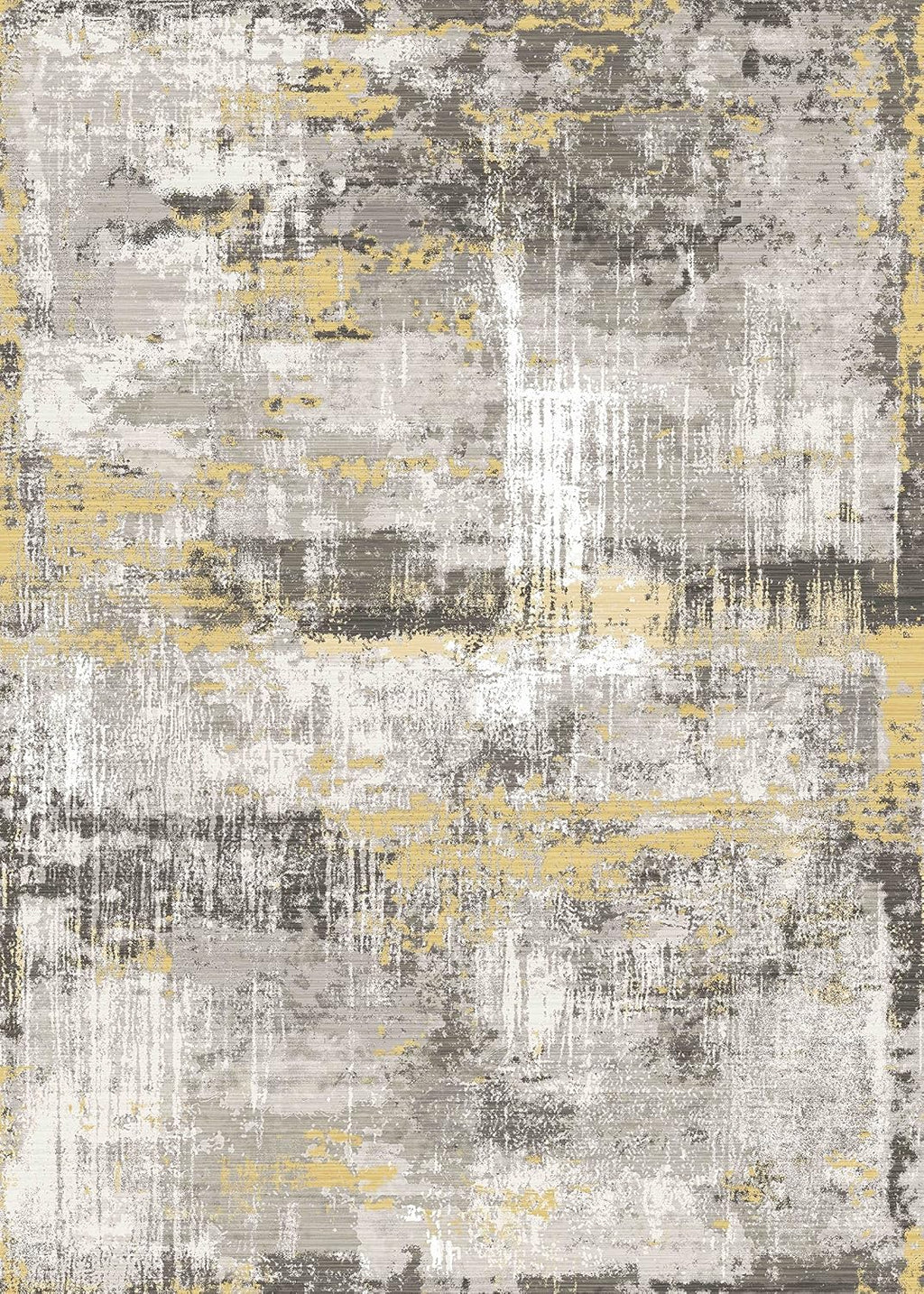 5x7 Area Rugs - Ultra-Thin Washable Rug with Non-Slip Backing, Ideal for Living Room, Bedroom, Kitchen Floor Carpet - Modern Abstract Style, Easy Clean, Durable, Low Pile Rug Yellow