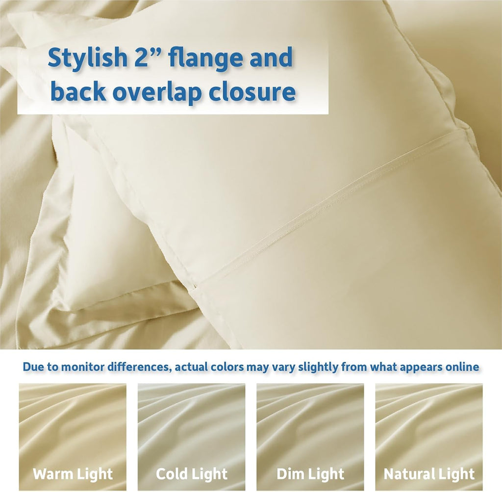 Vanilla Yellow Duvet Cover Full Size - Soft Double Brushed Full Size Duvet Cover Set, 3 Piece, with Button Closure, 1 Duvet Cover 80x90 inches and 2 Pillow Shams
