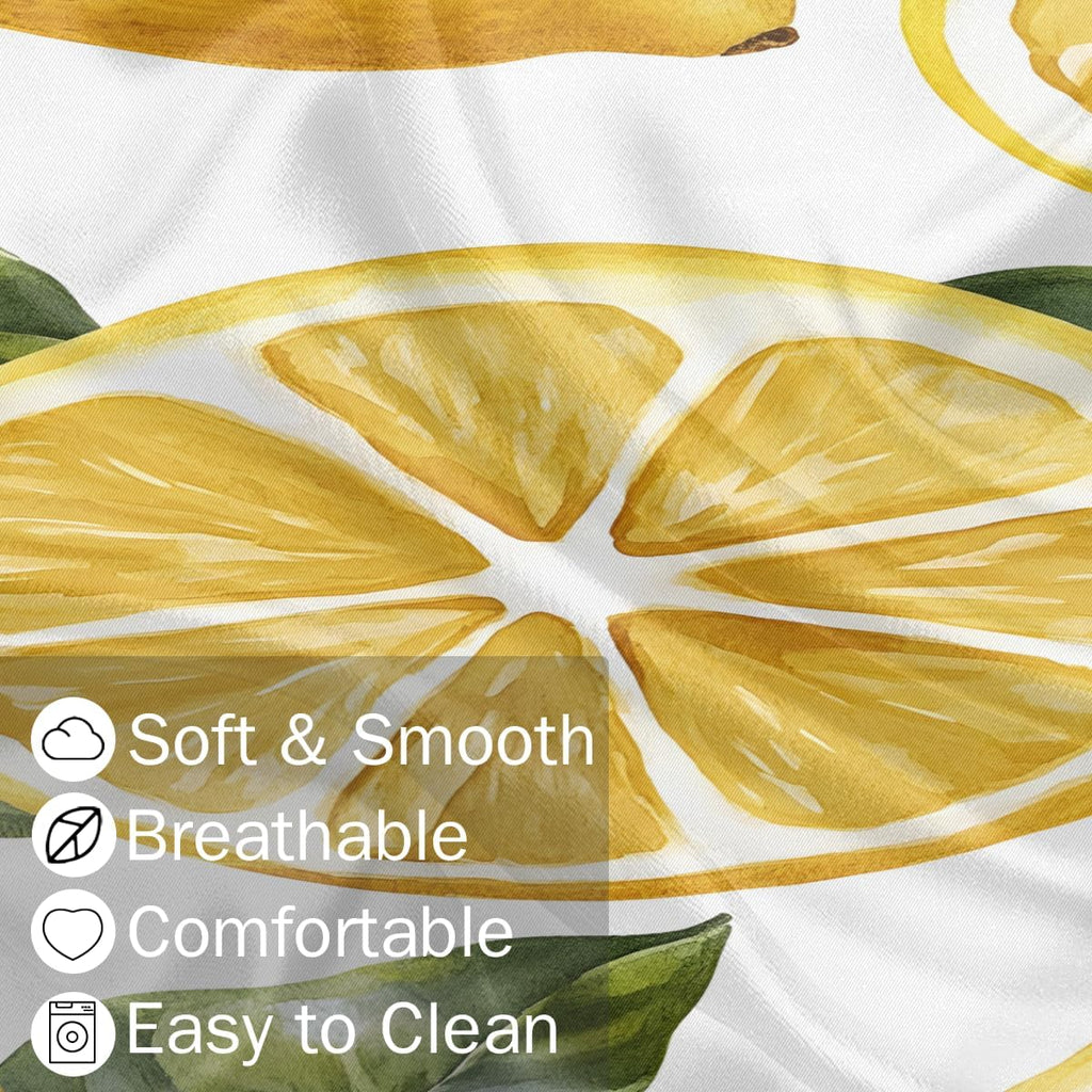 Lemon Yellow Body Pillow Covers Decorative Soft Bedding Satin Pillowcase with Zipper Closure Cooling Breathable Long Pillow Case-21"x 54"