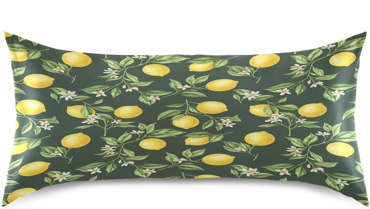 Ripe Yellow Lemons Satin Pillowcase for Hair and Skin Soft Breathable Wrinkle-Free Pillow Cases with Envelope Closure Cooling Pillow Covers for Sleeping Standard Size