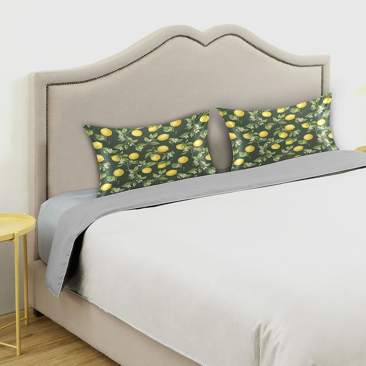 Ripe Yellow Lemons Satin Pillowcase for Hair and Skin Soft Breathable Wrinkle-Free Pillow Cases with Envelope Closure Cooling Pillow Covers for Sleeping Standard Size