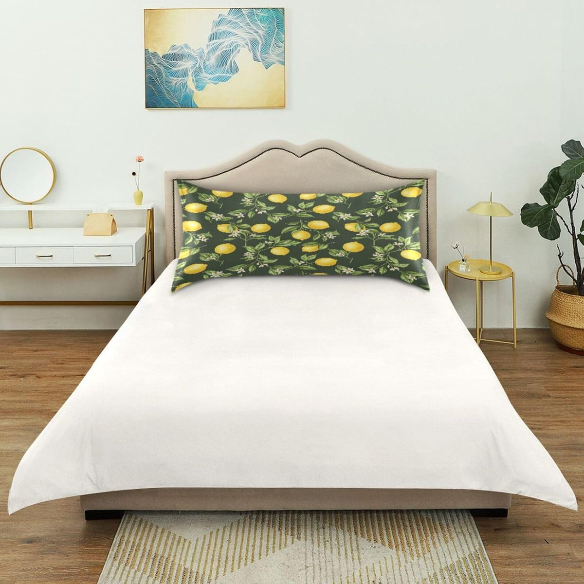Ripe Yellow Lemons Satin Pillowcase for Hair and Skin Soft Breathable Wrinkle-Free Pillow Cases with Envelope Closure Cooling Pillow Covers for Sleeping Standard Size