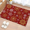 Winter Yellow Snowflake 2x3 Area Rugs for Living Room, Christmas White Snowflake Red Non Slip Floor Mat Washable Low-Profile Indoor Carpet for Bedroom, Dining Room, Bathroom