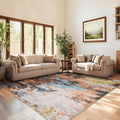 Abstract Area Rugs 5x7 Ultra-Soft Modern Indoor Carpet Yellow