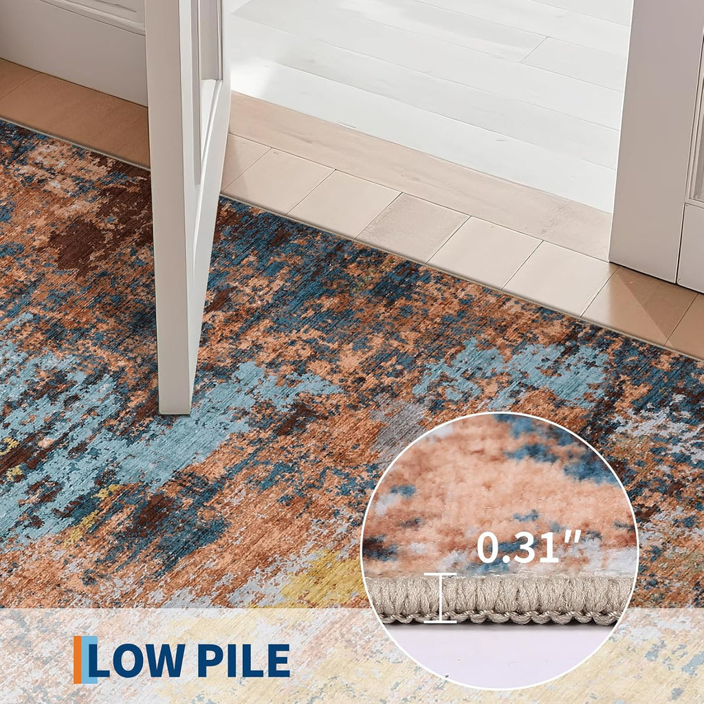 Abstract Area Rugs 5x7 Ultra-Soft Modern Indoor Carpet Yellow