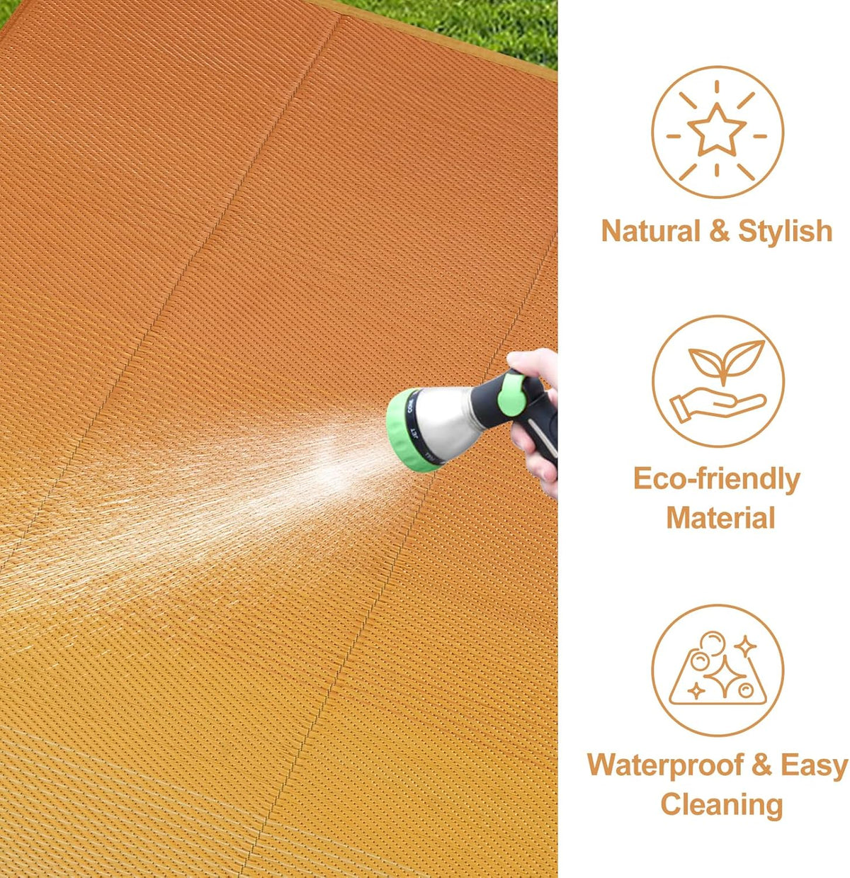 Waterproof RV Outdoor Rugs for Camping 8x10,Reversible Plastic Rug
