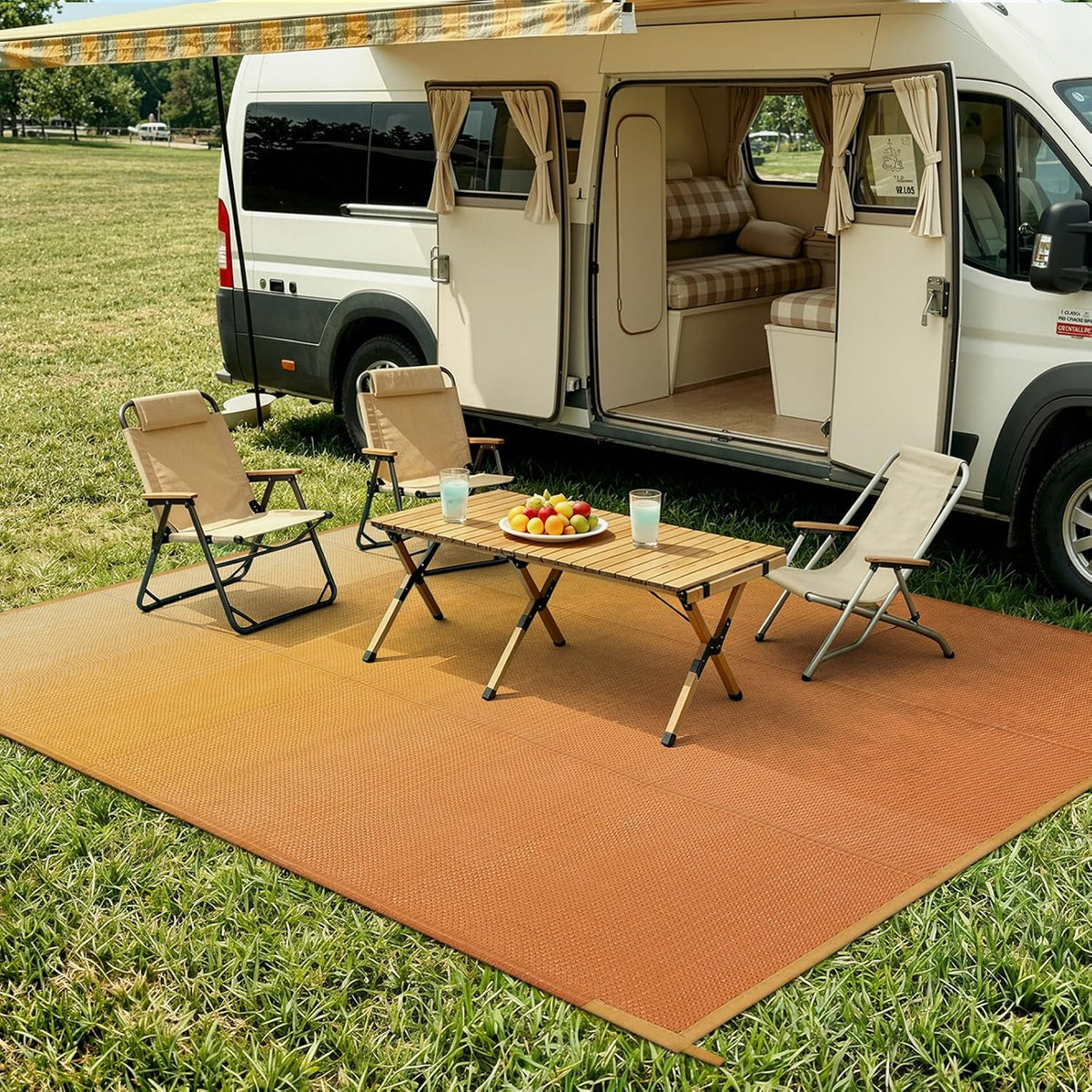 Waterproof RV Outdoor Rugs for Camping 8x10,Reversible Plastic Rug