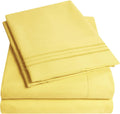 1500 Supreme Collection Queen Sheet Sets Yellow - Luxury Hotel Bed Sheets and Pillowcase Set for Queen Mattress - Extra Soft, Elastic Corner Straps, Deep Pocket Sheets, Queen Yellow