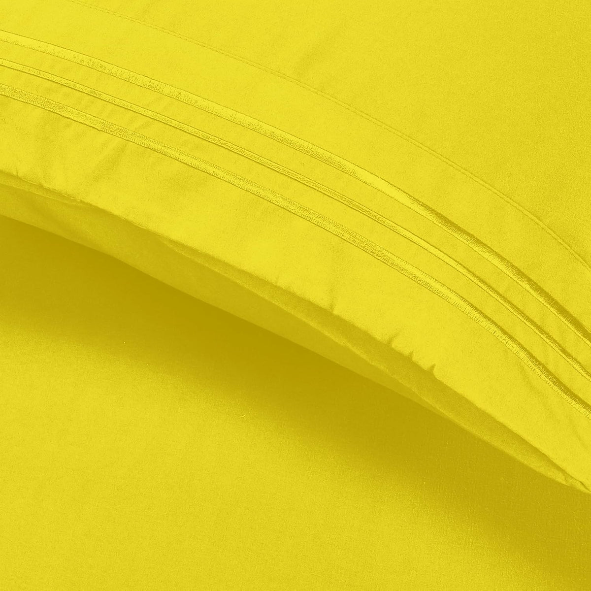 Luxury Ultra-Soft 2-Piece Pillowcase Set - 1500 Premium Hotel Quality Microfiber Double Brushed - Wrinkle Resistant, Standard/Queen, Yellow
