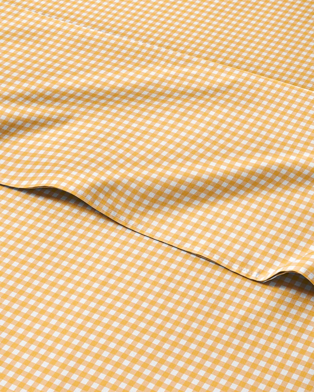 King 4 Piece Striped Sheet Set - Breathable & Cooling - Orange Gingham
