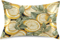 Yellow Lemons Leave Satin Pillowcase for Hair and Skin Body Bedding Pillowcases Standard Size 20"X26" Flannel Pillow Cases with Envelope Closure for Pillow
