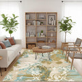 8x10 Area Rugs,Abstract Area Rugs, Modern Washable Non-Slip Rug for Living Room, Bedroom, Dining Room, Soft Low Pile Carpet, Neutral Decor for Home and Office,Abstract Floral - Yellow