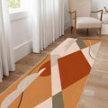 Modern Geometry Area Rug – Premium Low Pile Non-Slip Carpet for Living Room, Bedroom & Office – Abstract Patterns,Washable Contemporary Home Decor Rug Yellow