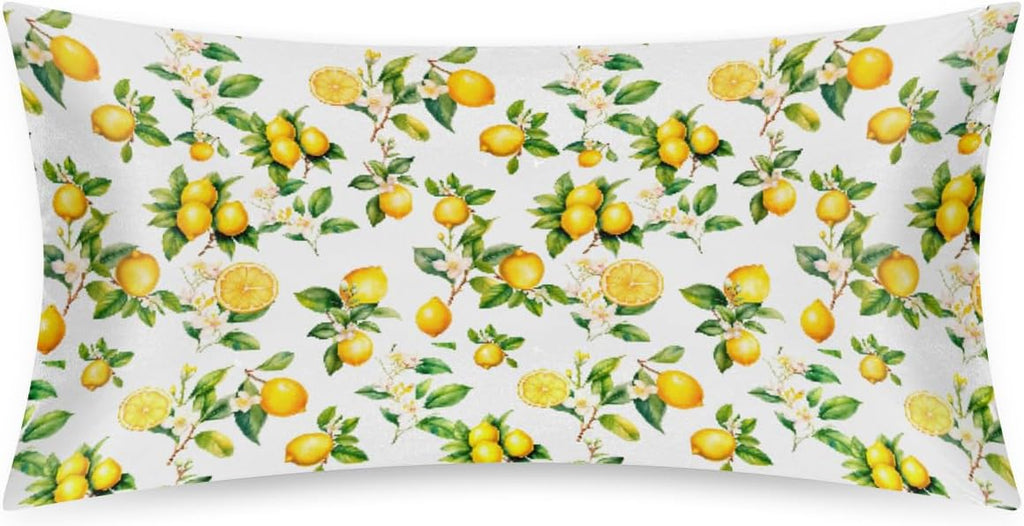 Lemon Satin Pillowcase for Hair and Skin Soft Silk Pillow Case Slip